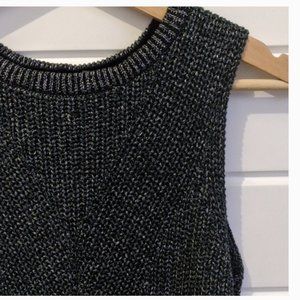 Dex Black Metallic Sleeveless Sweater